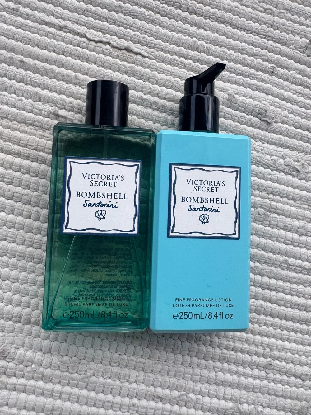 Victoria’s Secret Bombshell Santorini Mist Lotion Set 8.4 oz Duo NWT
